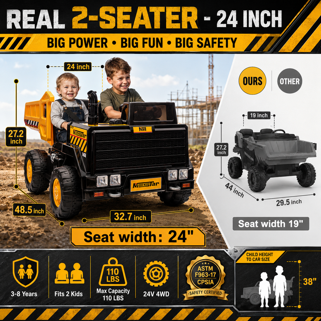 24v ride on dump truck